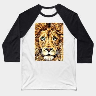 Lion Head Digital Art Baseball T-Shirt